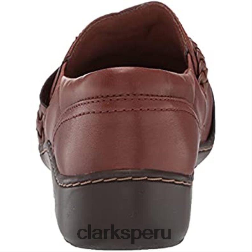 mocasines clarks cora Braidshoe para mujer color tostado oscuro mujer Clarks 40N4LX413 bronceado oscuro