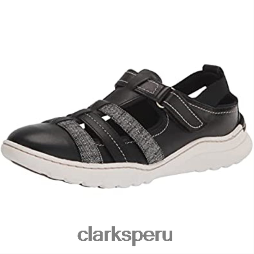 mocasines clarks teagan step para mujer de cuero negro mujer Clarks 40N4LX1244 cuero negro
