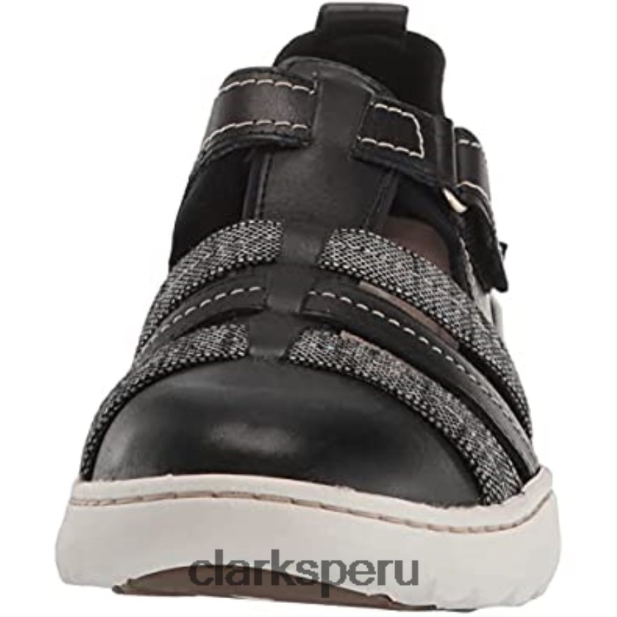 mocasines clarks teagan step para mujer de cuero negro mujer Clarks 40N4LX1244 cuero negro