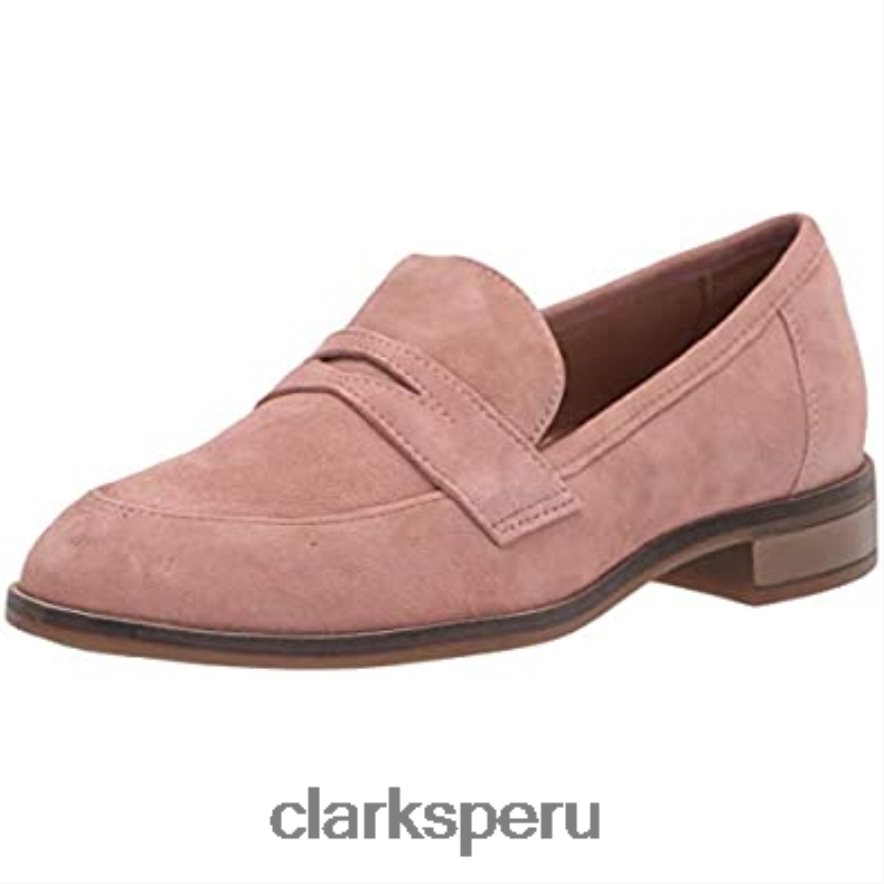 mocasines clarks trish rose de gamuza rosa para mujer mujer Clarks 40N4LX1432 gamuza rosa