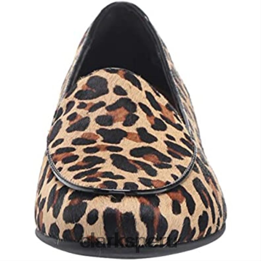 mocasines clarks un blush easy de cuero con pelo de leopardo po ny para mujer mujer Clarks 40N4LX1408 cuero de pelo de caballo de leopardo