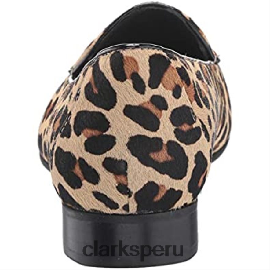mocasines clarks un blush easy de cuero con pelo de leopardo po ny para mujer mujer Clarks 40N4LX1408 cuero de pelo de caballo de leopardo