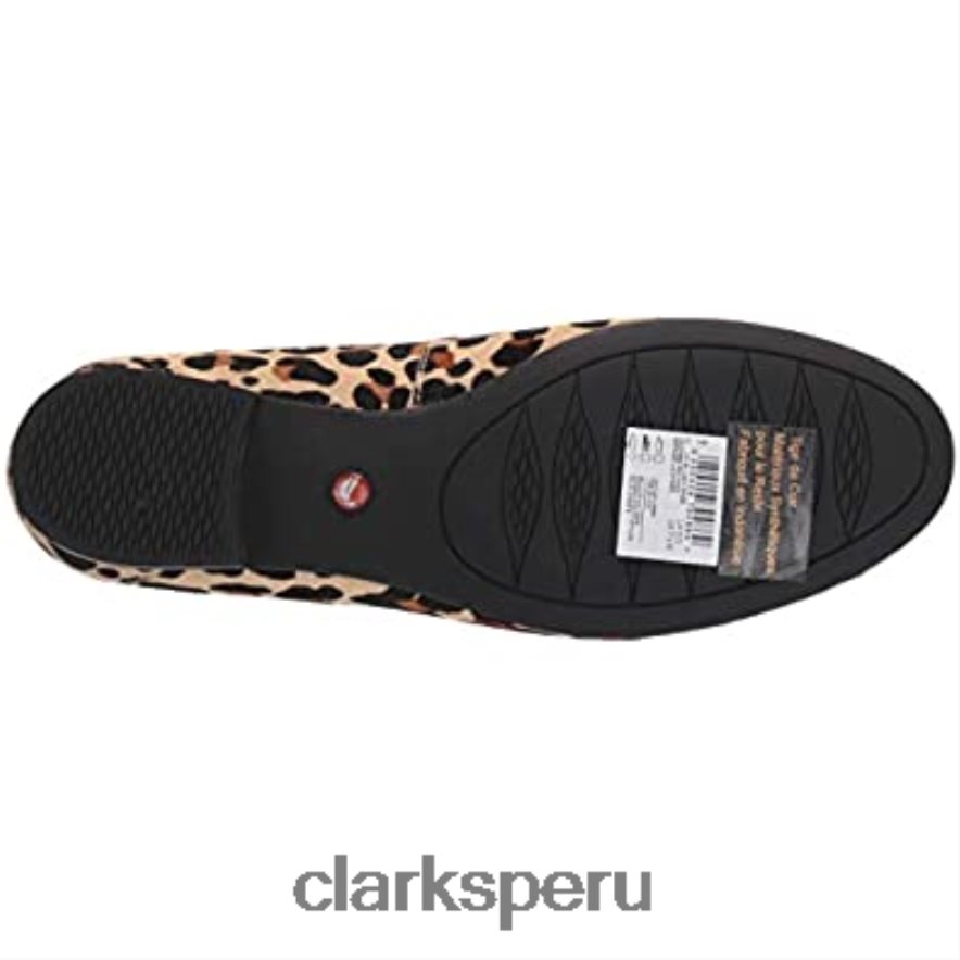 mocasines clarks un blush easy de cuero con pelo de leopardo po ny para mujer mujer Clarks 40N4LX1408 cuero de pelo de caballo de leopardo