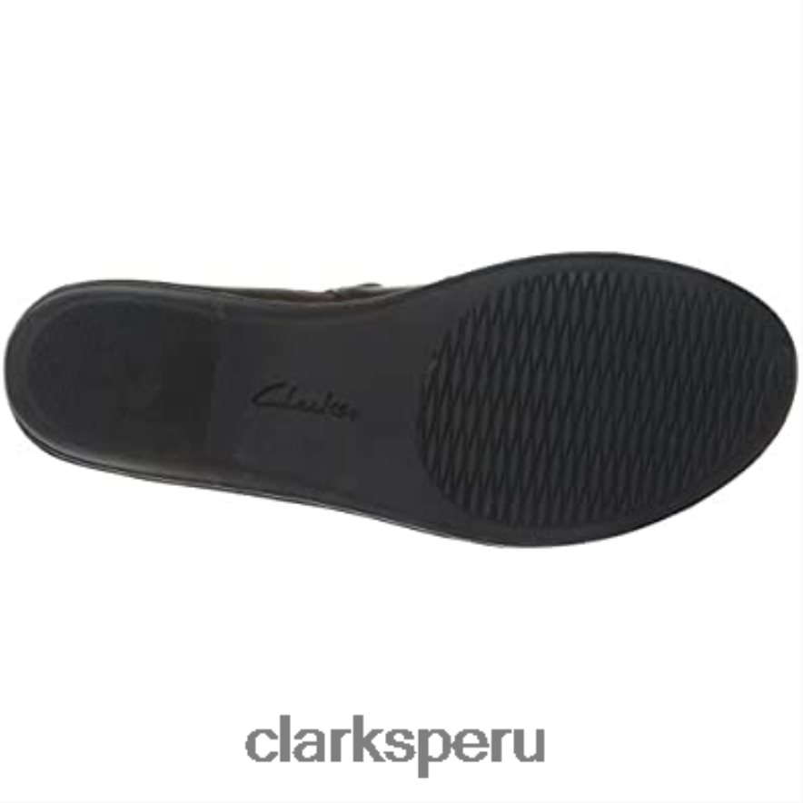 mocasines sin cordones everlay heidi de cuero marrón oscuro para mujer clarks mujer Clarks 40N4LX556 cuero marrón oscuro