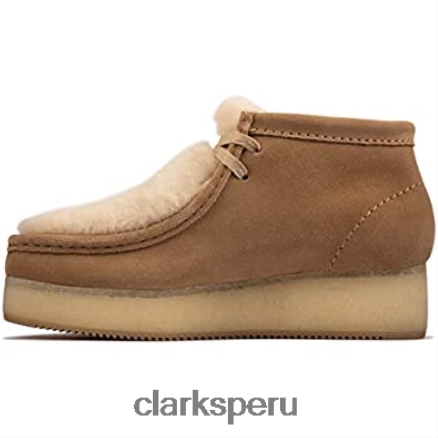 Clarks cuña wallabee de gamuza color tostado claro nueva para mujer hecha en Vietnam mujer Clarks 40N4LX2441 gamuza color canela claro