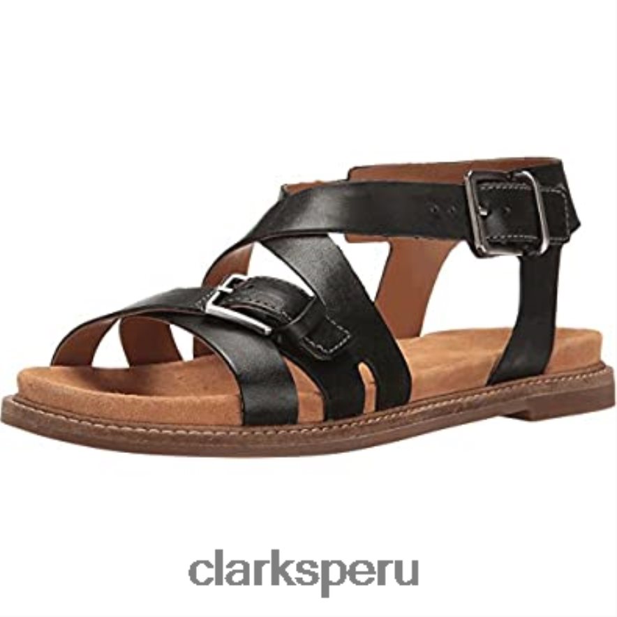 Clarks de piel negra con plataforma Corsio Bambi para mujer. mujer Clarks 40N4LX2851 cuero negro