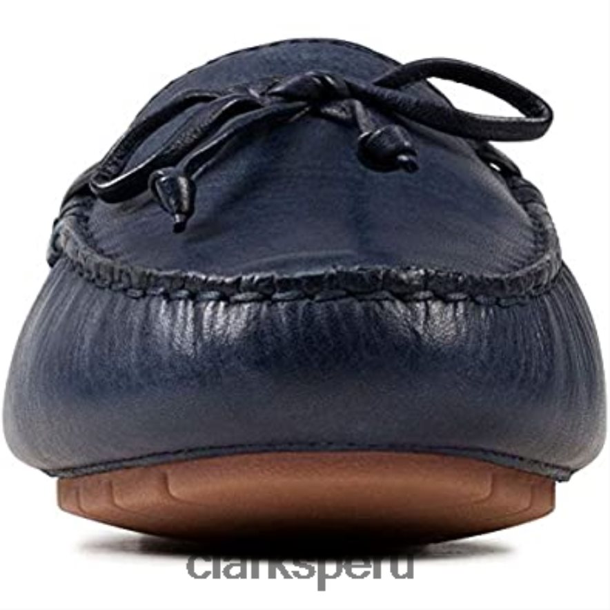 Clarks zapatos náuticos de cuero azul marino para mujer c mocc mujer Clarks 40N4LX713 cuero azul marino