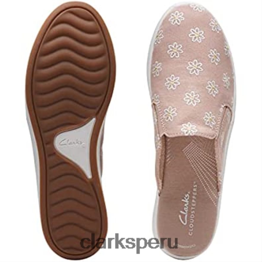Mule Breeze Shore para mujer color topo combi Canvas Clarks mujer Clarks 40N4LX2030 lona combinada color topo