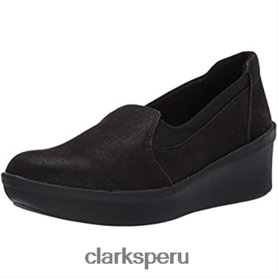 Plataforma clarks step rose moon textil negra para mujer mujer Clarks 40N4LX1120