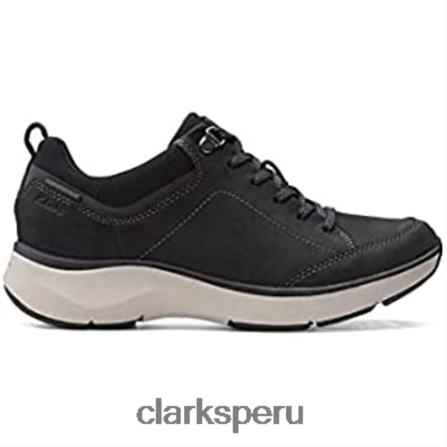 Zapatillas de andar clarks wave 2 lace tex nobuck negro mujer mujer Clarks 40N4LX42