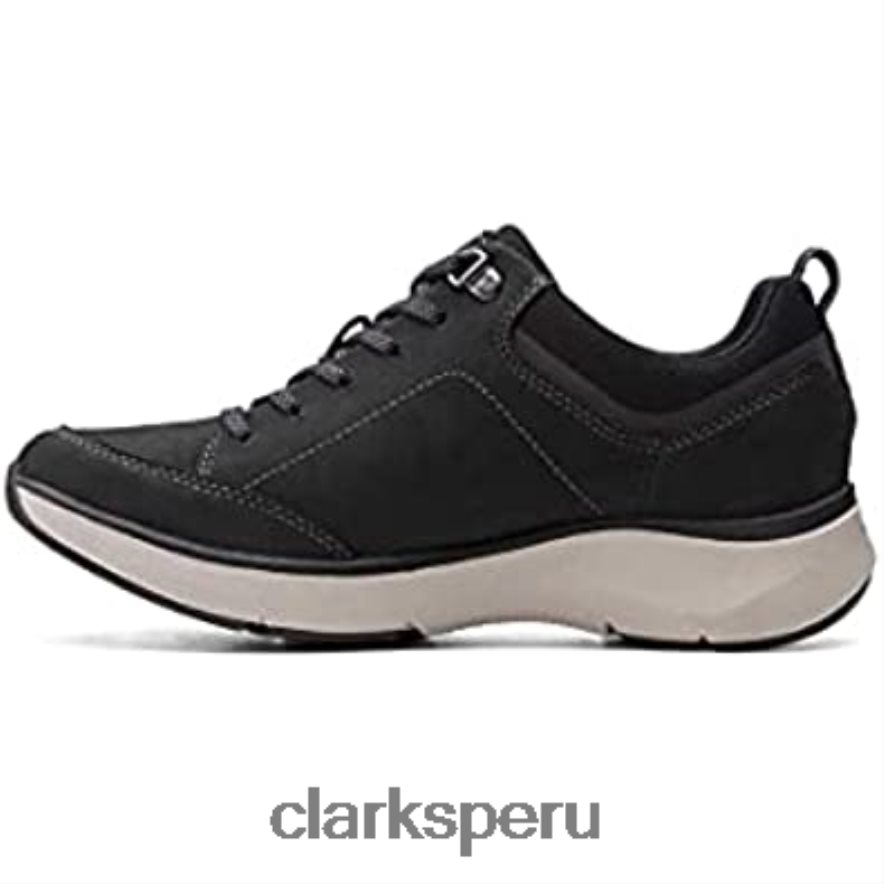 Zapatillas de andar clarks wave 2 lace tex nobuck negro mujer mujer Clarks 40N4LX42