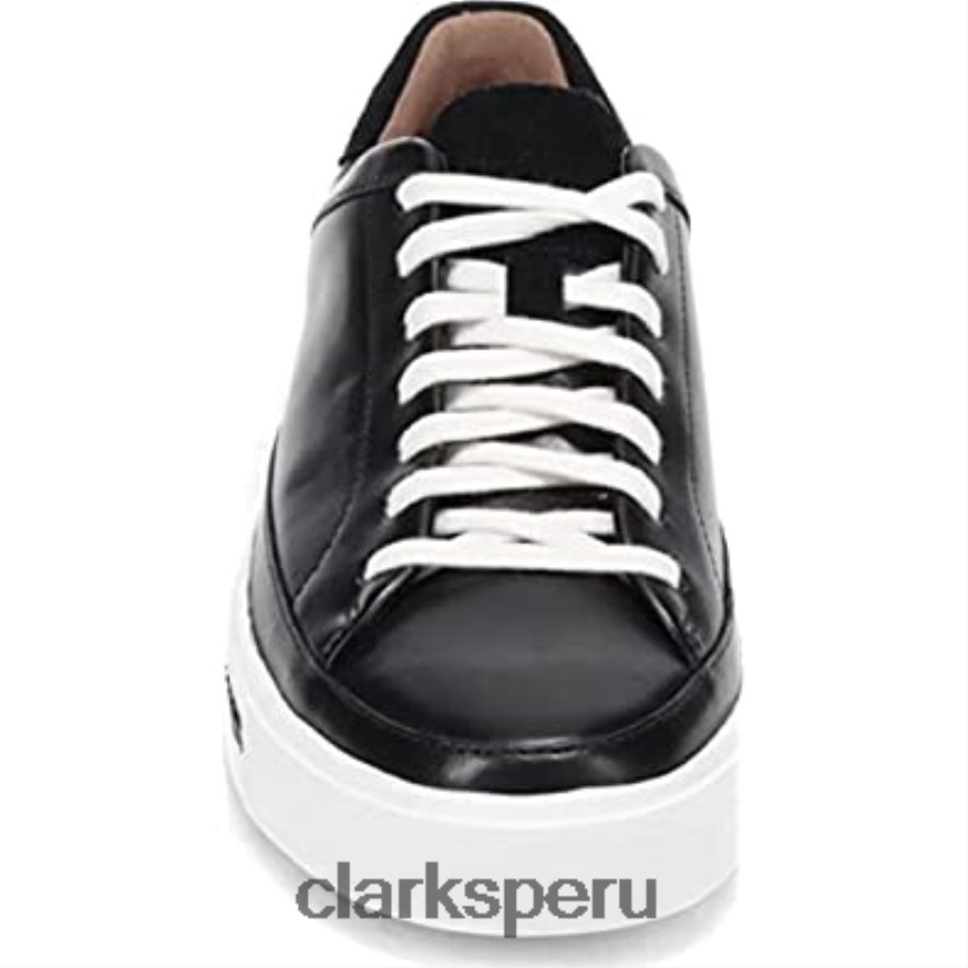 Zapato clarks un maui tie de cuero negro para mujer mujer Clarks 40N4LX739 cuero negro