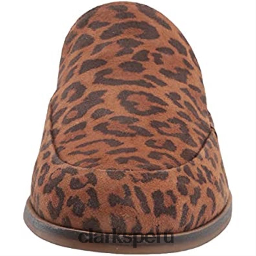 Zueco clarks trish plant con estampado de leopardo para mujer mujer Clarks 40N4LX2248 estampado de leopardo