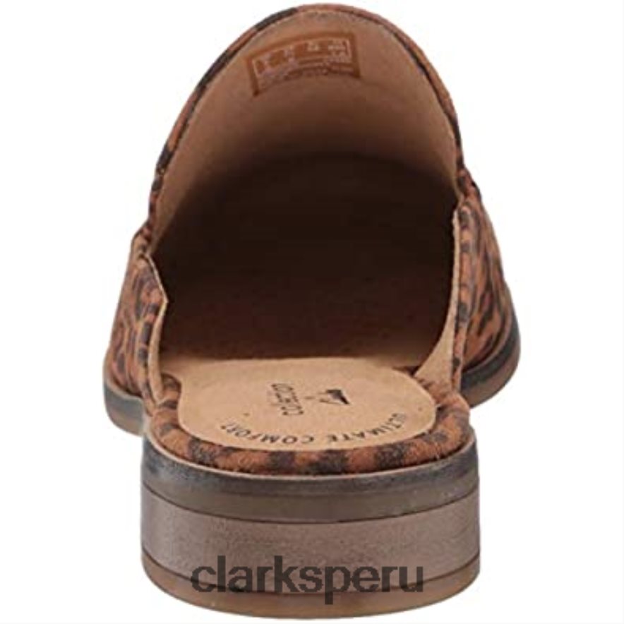Zueco clarks trish plant con estampado de leopardo para mujer mujer Clarks 40N4LX2248 estampado de leopardo