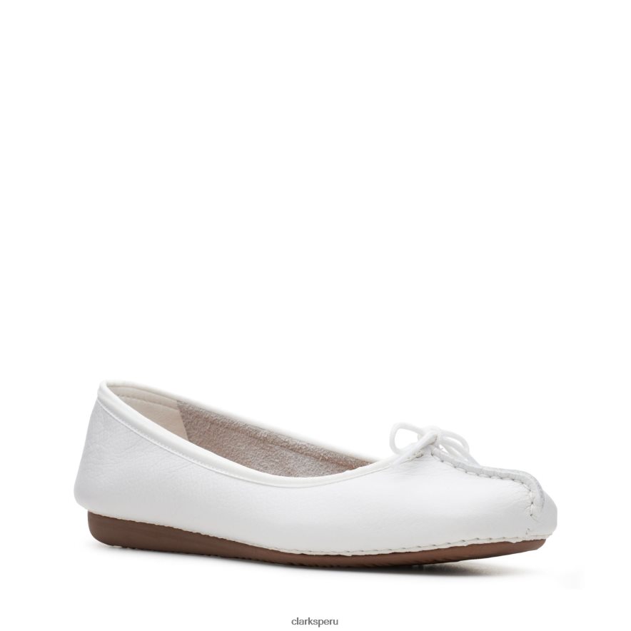 clarks de hielo pecas de cuero blanco mujer Clarks 40N4LX3180 cuero blanco