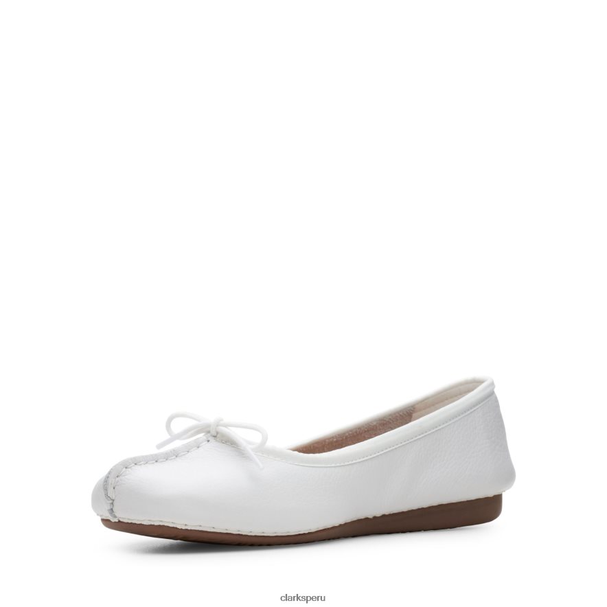 clarks de hielo pecas de cuero blanco mujer Clarks 40N4LX3180 cuero blanco