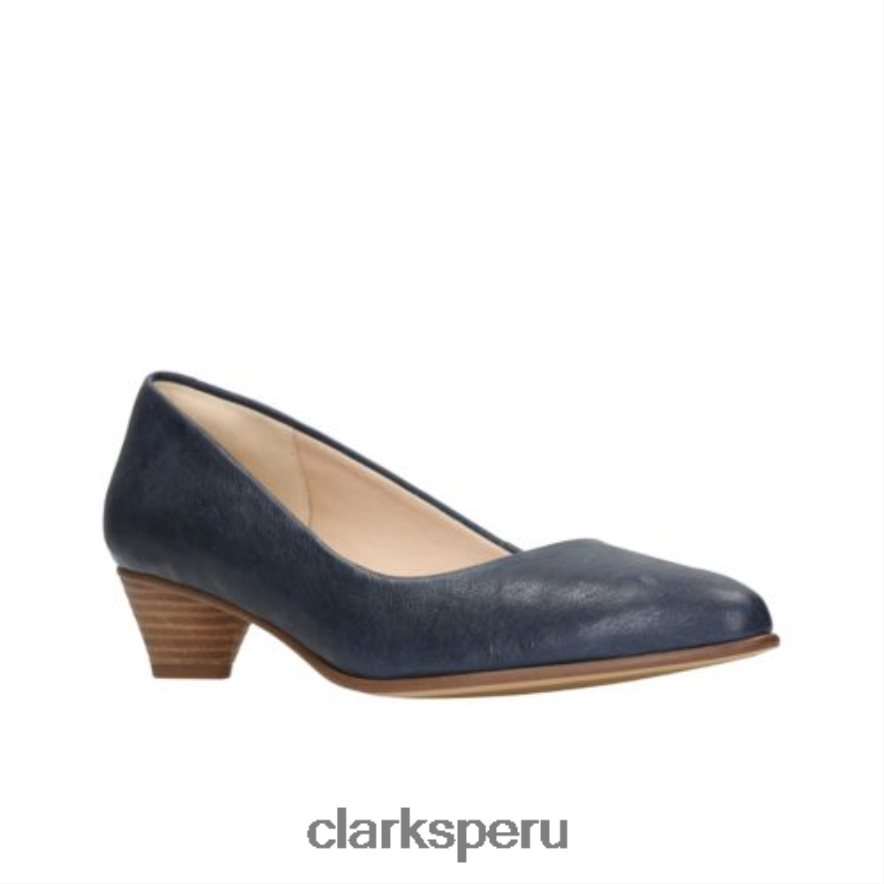 clarks mena bloom cuero azul marino mujer Clarks 40N4LX3981 cuero azul marino