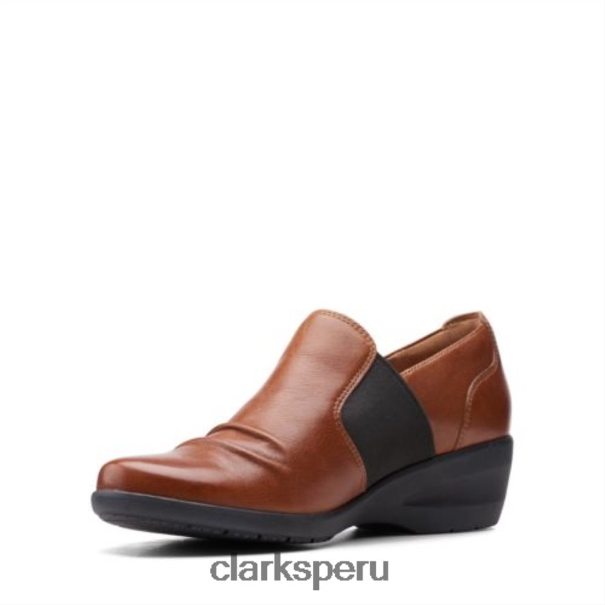 clarks rosely step cuero tostado oscuro mujer Clarks 40N4LX4010 cuero bronceado oscuro