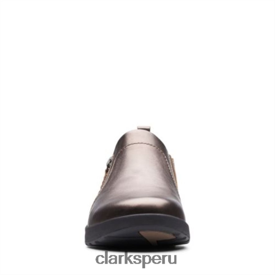 clarks un adorn zip pebble metalizado mujer Clarks 40N4LX4034 guijarro metálico
