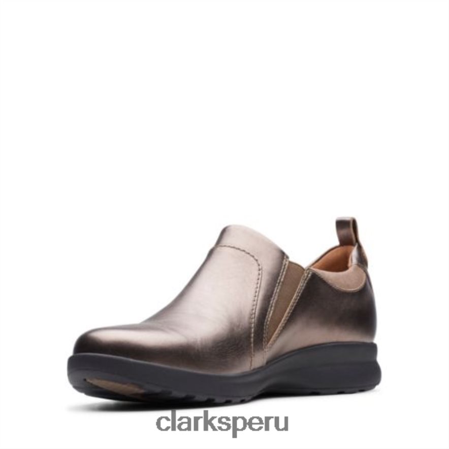 clarks un adorn zip pebble metalizado mujer Clarks 40N4LX4034 guijarro metálico
