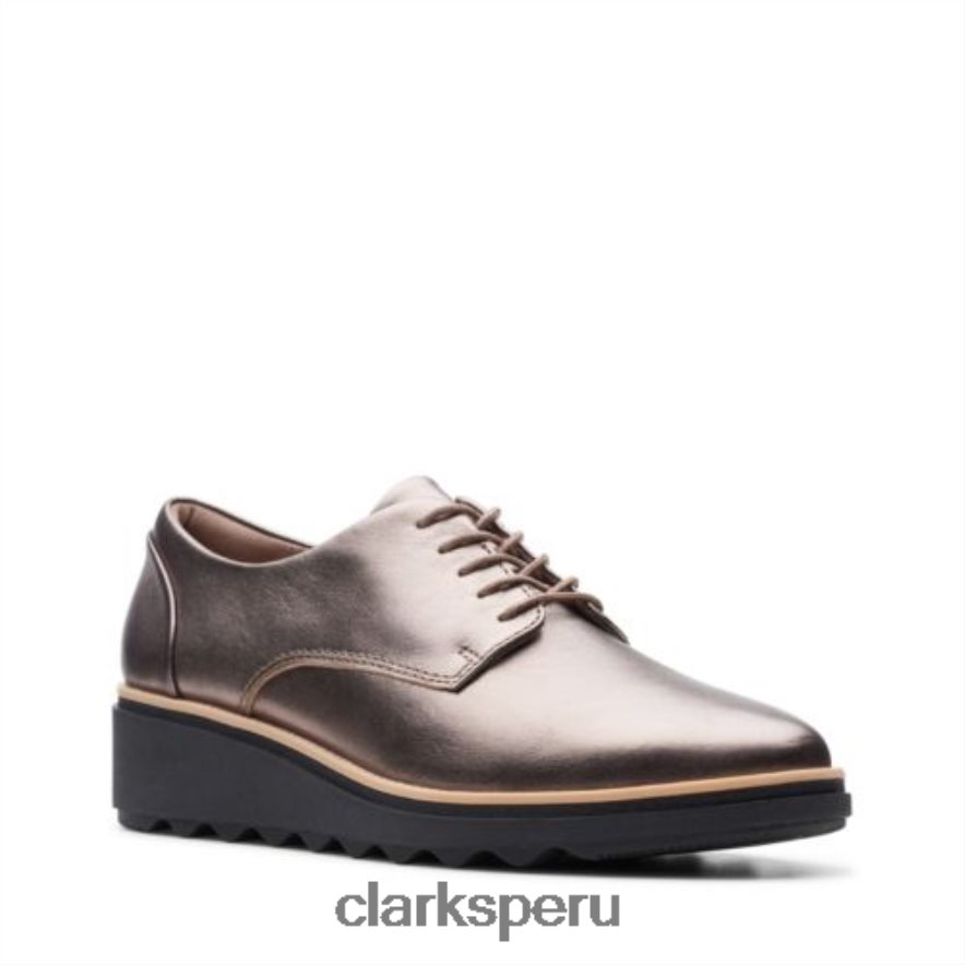 guijarro metalizado cuero clarks sharon noel mujer Clarks 40N4LX4024 cuero metalizado guijarro