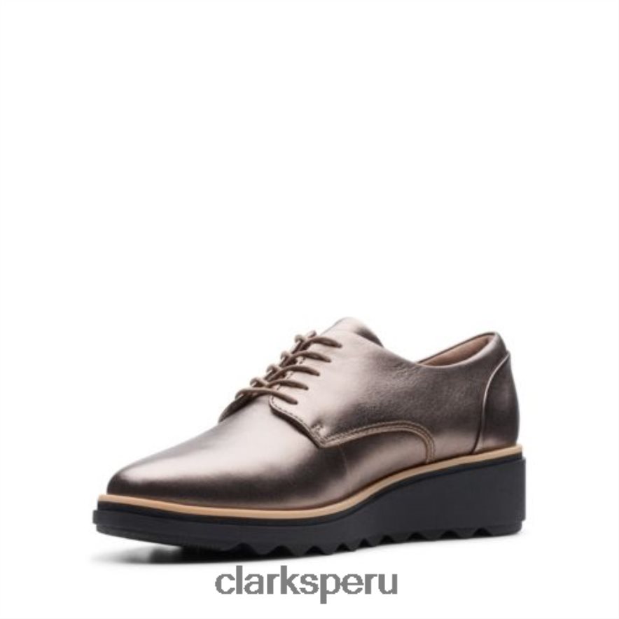 guijarro metalizado cuero clarks sharon noel mujer Clarks 40N4LX4024 cuero metalizado guijarro