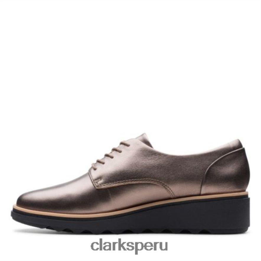 guijarro metalizado cuero clarks sharon noel mujer Clarks 40N4LX4024 cuero metalizado guijarro