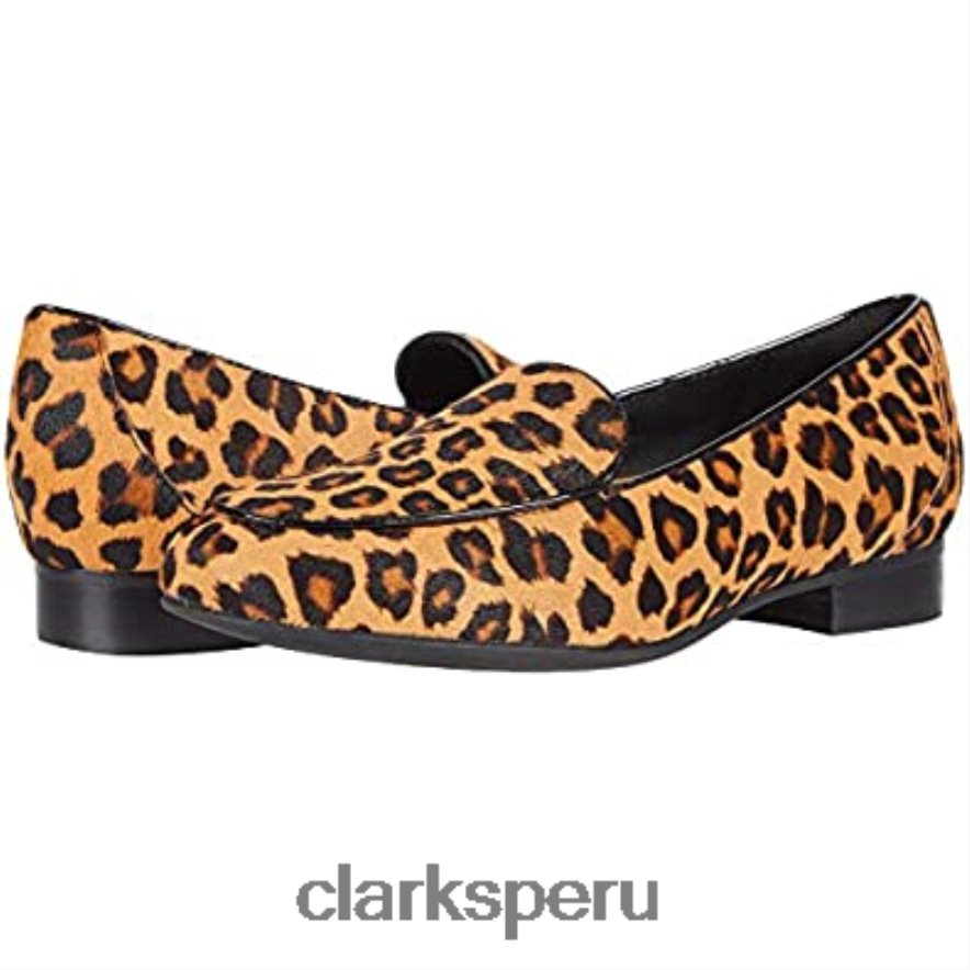 mujer un blush facilidad clarks leopardo po ny pelo cuero mujer Clarks 40N4LX2349 cuero de pelo de caballo de leopardo