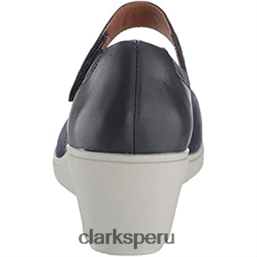 mujer un tallara ivy plataforma clarks combinación de cuero nobuck azul marino mujer Clarks 40N4LX565 combinación de cuero nobuck azul marino