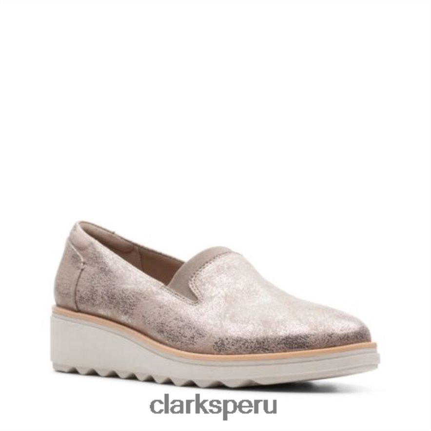 sharon dolly clarks peltre metálico textil mujer Clarks 40N4LX3879 textil metálico peltre