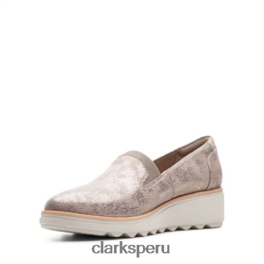 sharon dolly clarks peltre metálico textil mujer Clarks 40N4LX3879 textil metálico peltre