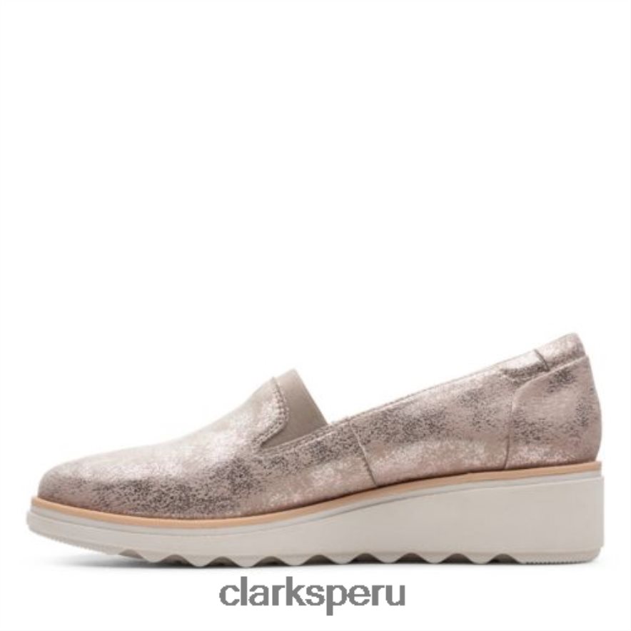 sharon dolly clarks peltre metálico textil mujer Clarks 40N4LX3879 textil metálico peltre