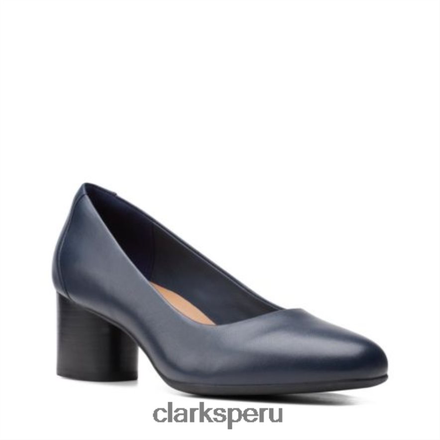 vestido un cosmo clarks de cuero azul marino mujer Clarks 40N4LX3942 cuero azul marino