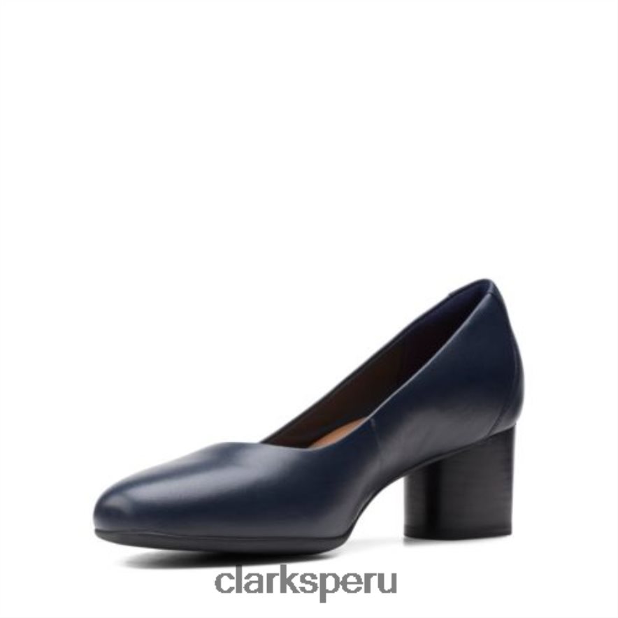 vestido un cosmo clarks de cuero azul marino mujer Clarks 40N4LX3942 cuero azul marino