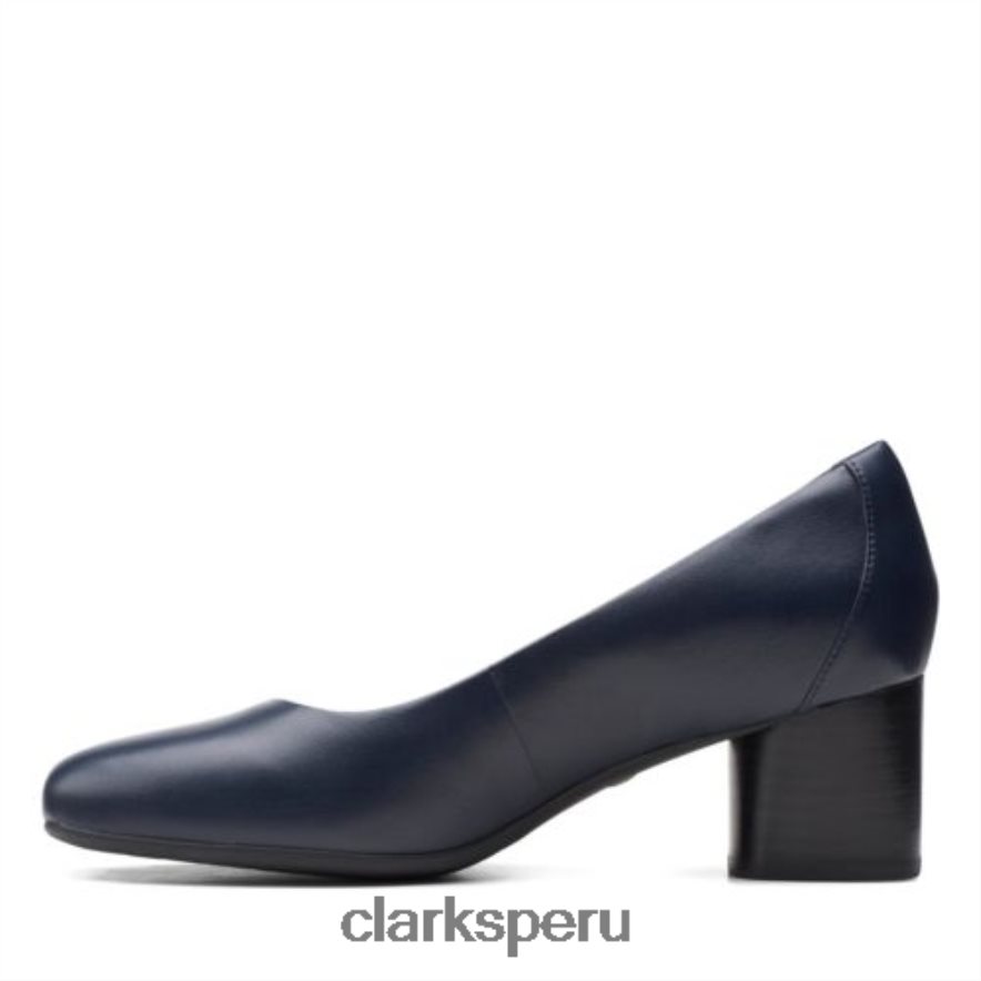 vestido un cosmo clarks de cuero azul marino mujer Clarks 40N4LX3942 cuero azul marino