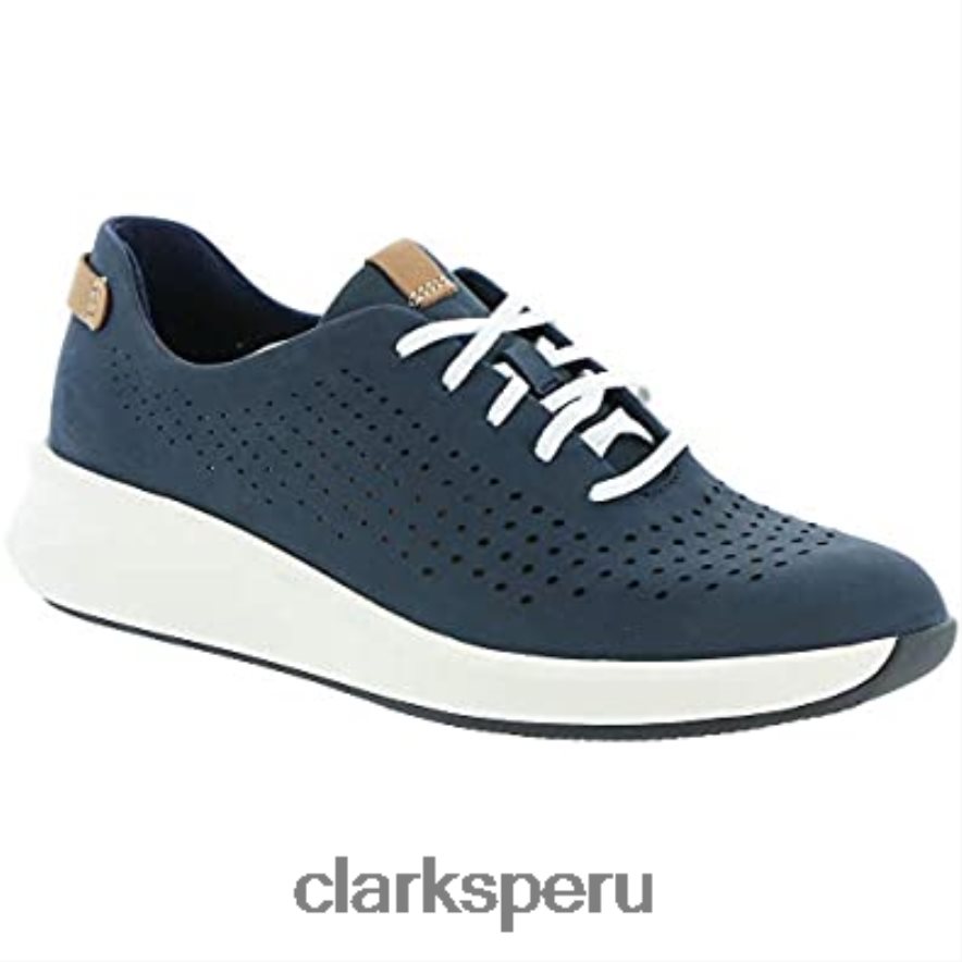 zapatos clarks un rio tie para mujer nubuck azul marino mujer Clarks 40N4LX191 nubuck azul marino