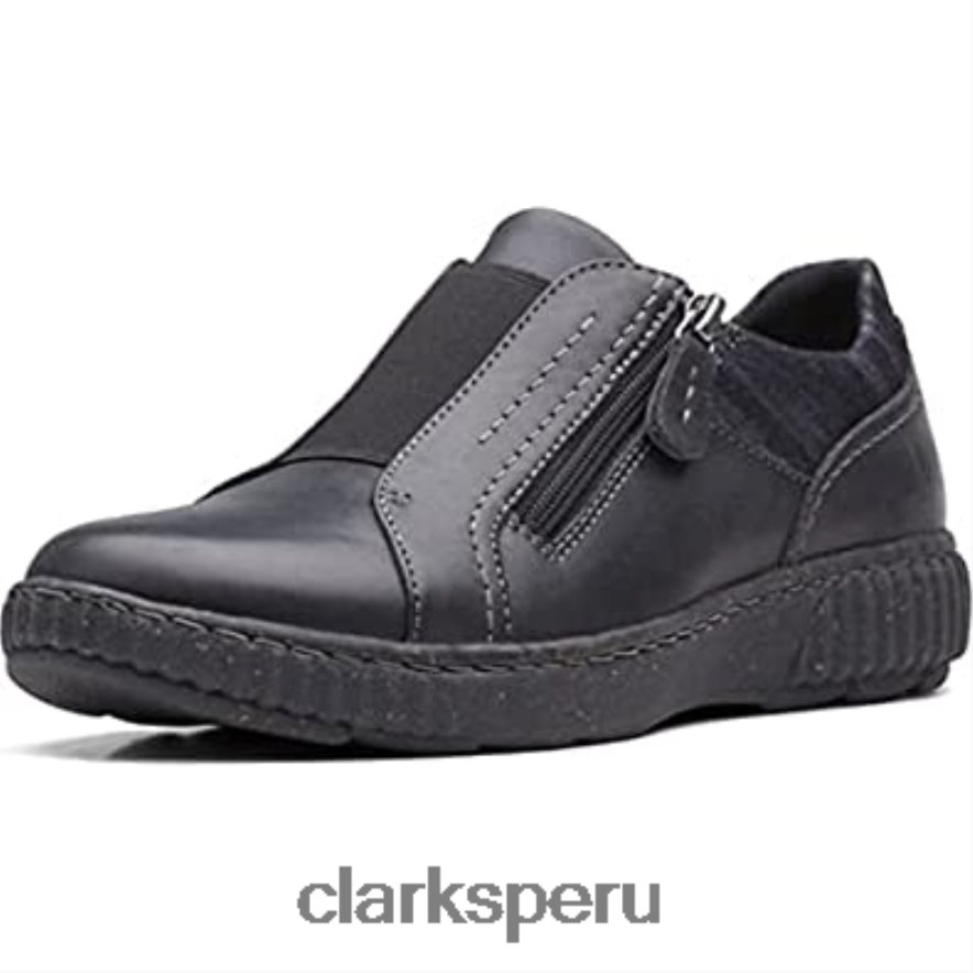 clarks caroline cove oxford de cuero negro para mujer mujer Clarks 40N4LX107 cuero negro