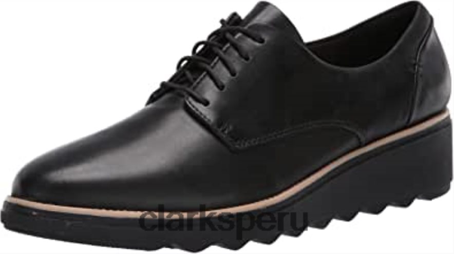 clarks sharon noel oxford de cuero negro para mujer mujer Clarks 40N4LX1140 cuero negro