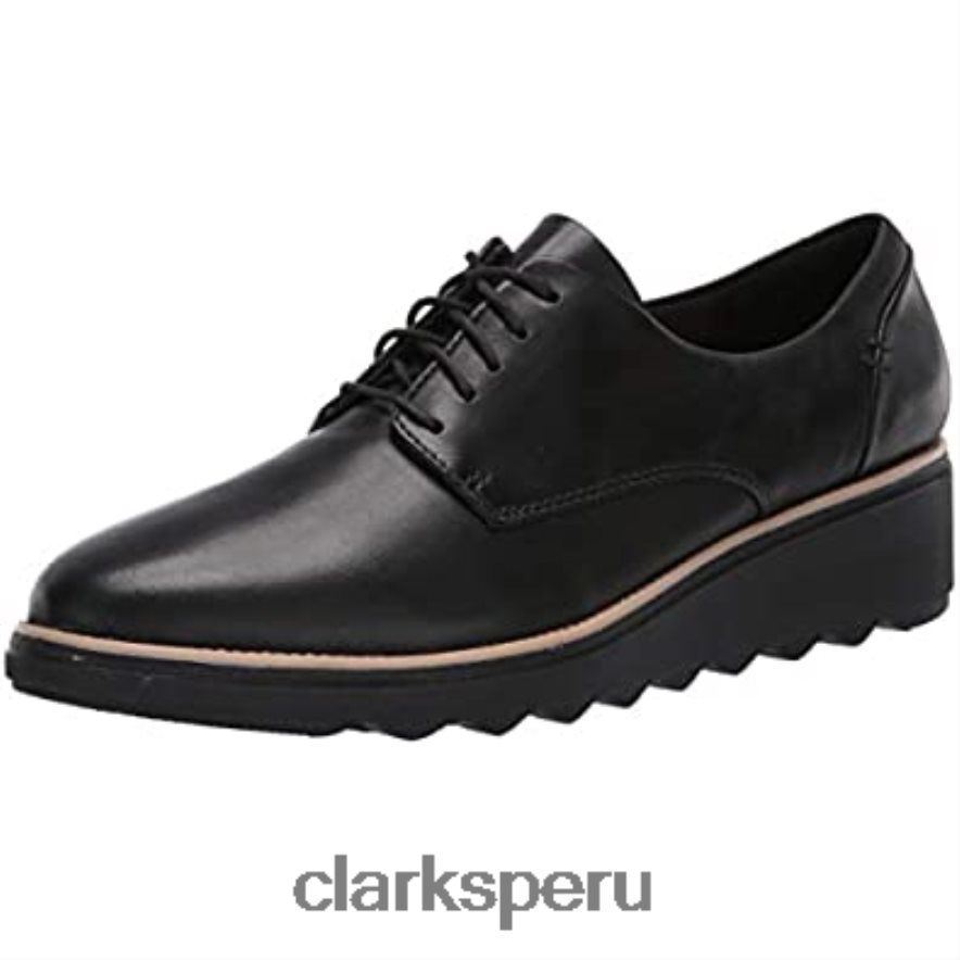 clarks sharon noel oxford de cuero negro para mujer mujer Clarks 40N4LX1140 cuero negro