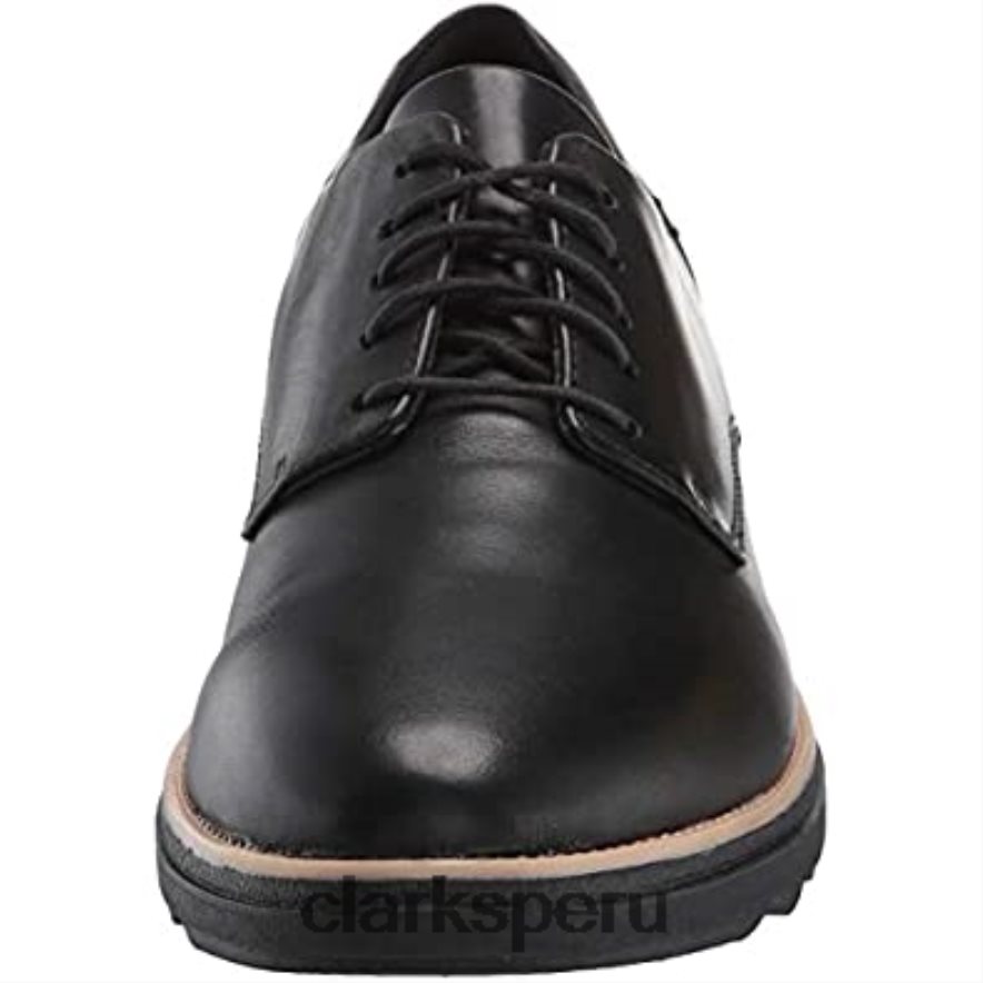 clarks sharon noel oxford de cuero negro para mujer mujer Clarks 40N4LX1140 cuero negro
