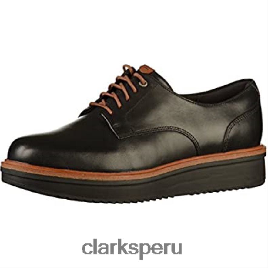 clarks teadale rhea oxford negros para mujer mujer Clarks 40N4LX2449 cuero negro