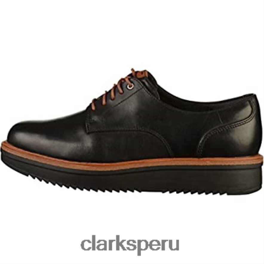 clarks teadale rhea oxford negros para mujer mujer Clarks 40N4LX2449 cuero negro