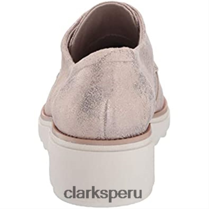 mujer sharon crystal oxford clarks peltre ante mujer Clarks 40N4LX2327 gamuza peltre