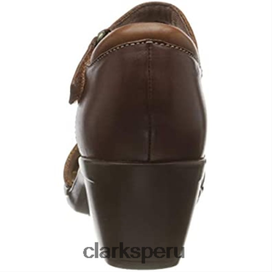 Clarks combi cuero tostado oscuro mujer 261 600764 sandalias de tacón emily daisy mujer Clarks 40N4LX643