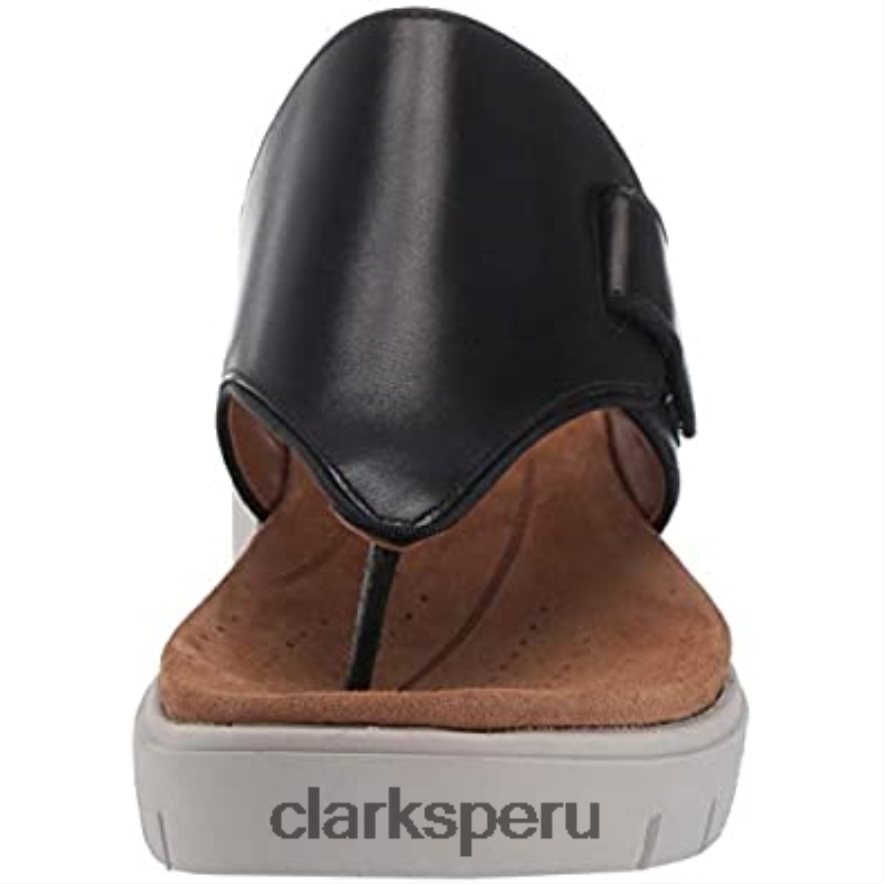Clarks sandalias de mujer de cuero negro un karely dew con tira trasera mujer Clarks 40N4LX1785 cuero negro