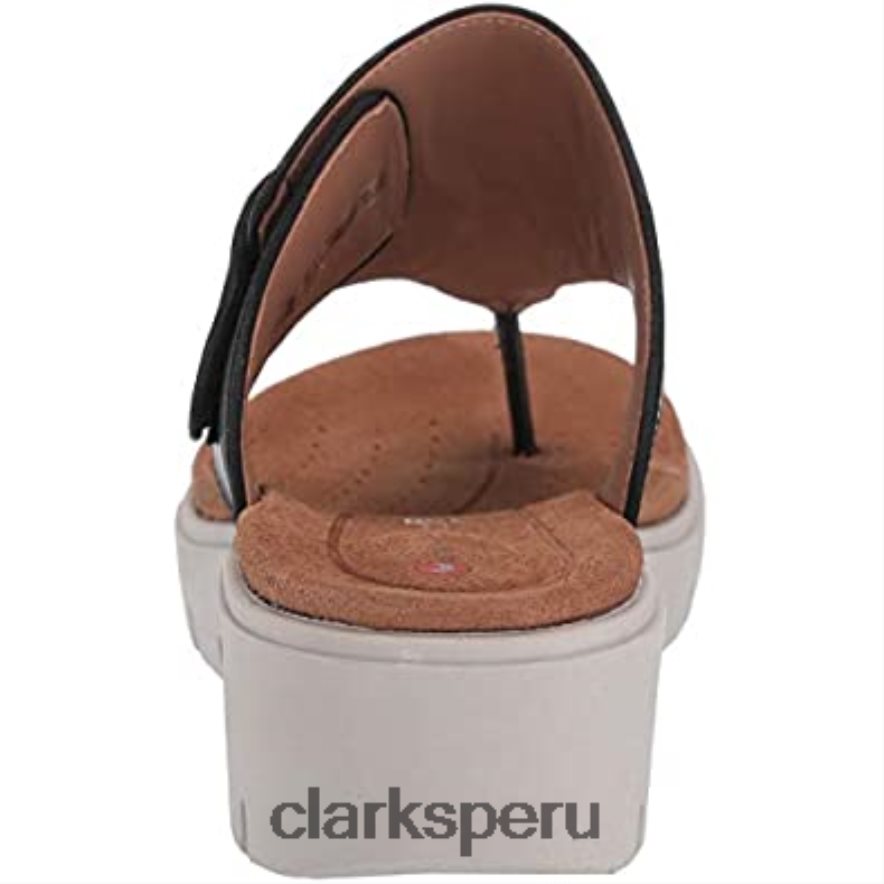 Clarks sandalias de mujer de cuero negro un karely dew con tira trasera mujer Clarks 40N4LX1785 cuero negro