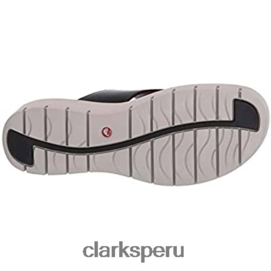 Clarks sandalias de mujer de cuero negro un karely dew con tira trasera mujer Clarks 40N4LX1785 cuero negro