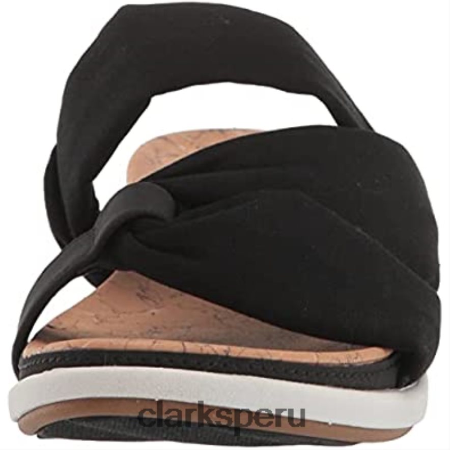 Sandalia clarks eliza skip slide de tela negra para mujer mujer Clarks 40N4LX955 textil negro