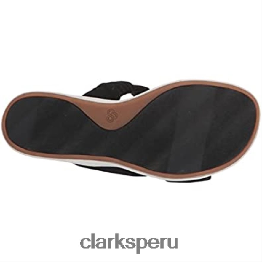 Sandalia clarks eliza skip slide de tela negra para mujer mujer Clarks 40N4LX955 textil negro