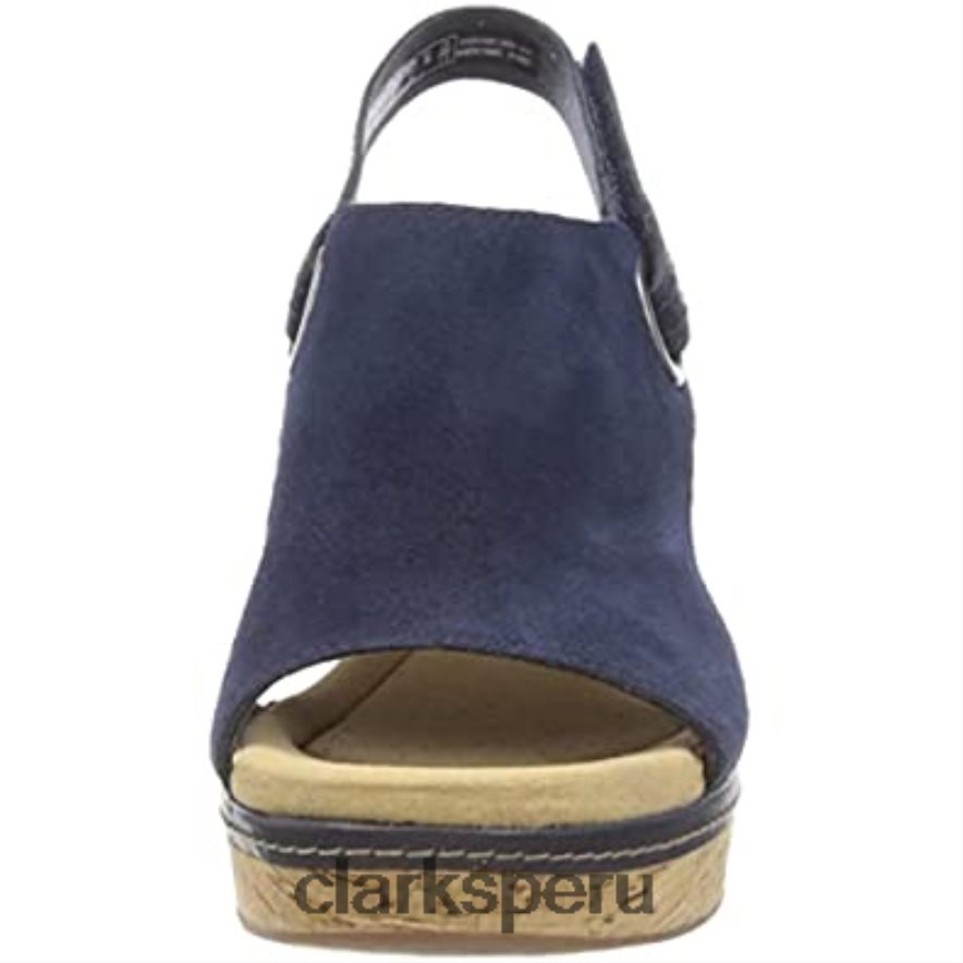 Sandalia clarks giselle sea de ante azul marino para mujer mujer Clarks 40N4LX544 gamuza azul marino